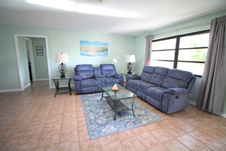 The living area of the Villa Bluewater